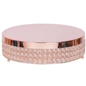 Rose Gold Cake Stand with Crystal Accents 13"